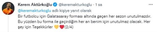 Galatasaray'dan ayrılıyor mu? Kerem Aktürkoğlu'ndan olay paylaşım