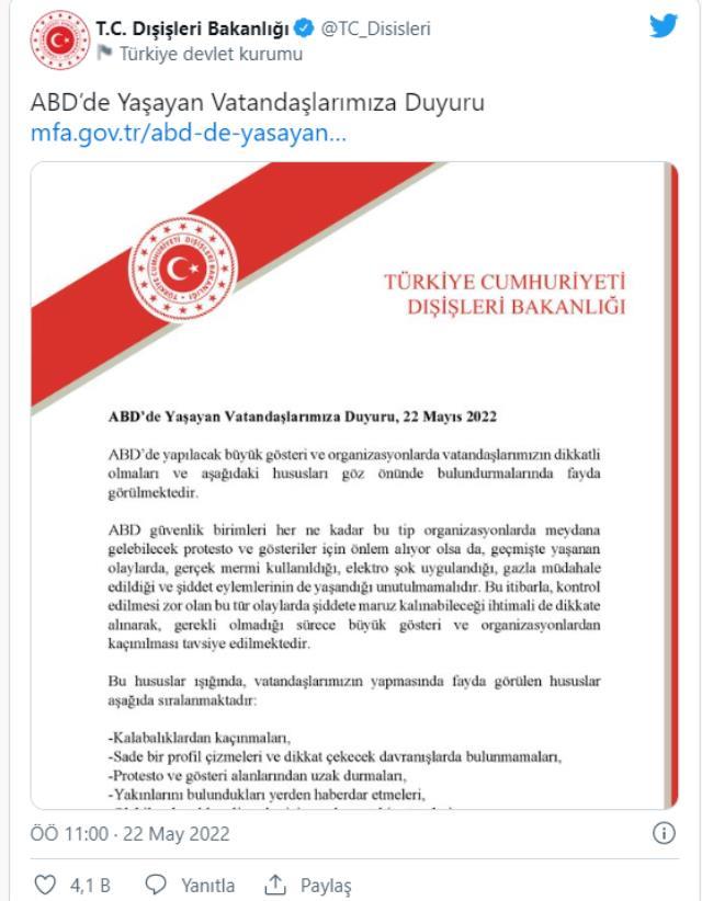 ABD Büyükelçiliği'nin CHP mitingi uyarısına Dışişleri Bakanlığı ve Emniyet'ten art arda misillemeler