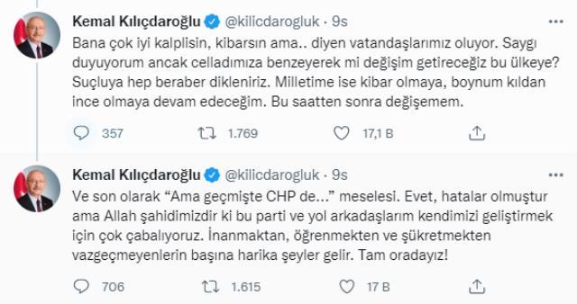 Kılıçdaroğlu'ndan Maltepe mitinginin ardından gece yarısı paylaşımı: Bu saatten sonra değişemem Kılıçdaroğlu'ndan Maltepe mitinginin ardından gece yarısı paylaşımı: Bu saatten sonra değişemem