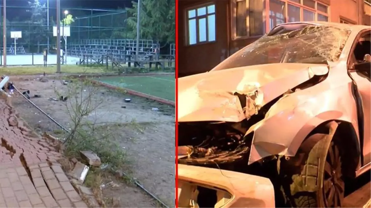 Anlatsanız kimse inanmaz! Maç esnasında halı sahaya araç daldı, gençler son anda kurtuldu