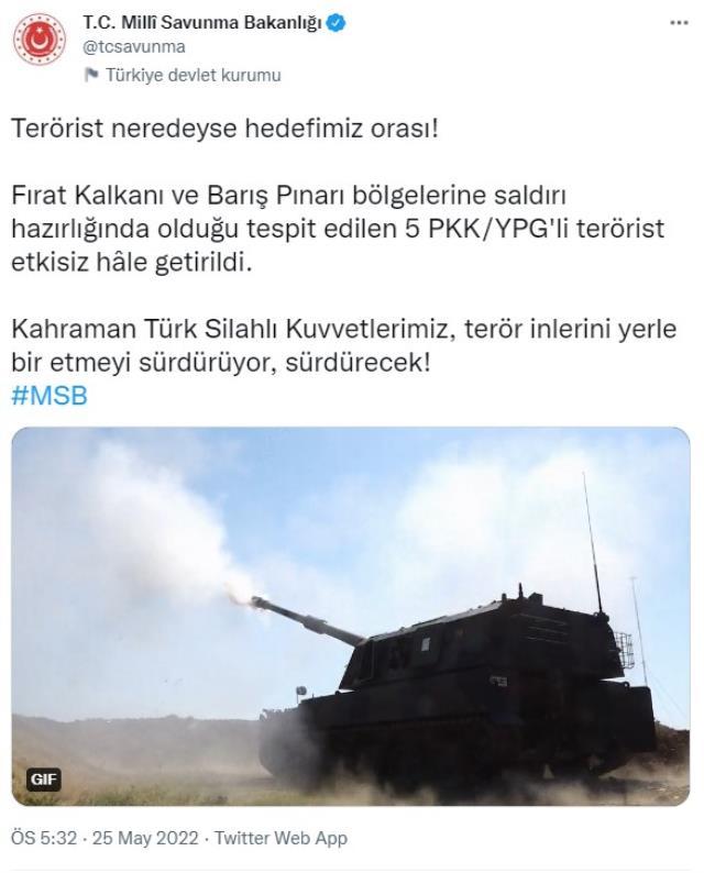 Terör örgütüne sınır ötesinde darbe! 8 terörist etkisiz hale getirildi