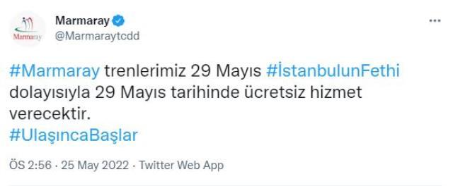 29 Mayıs'ta İstanbul'da toplu taşıma araçları ücretsiz olarak hizmet verecek