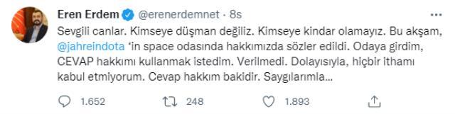 İmamoğlu'na karşı söylediği sözler tartışmaya yol açtı! Jahrein ve CHP'li Eren Erdem birbirine girdi