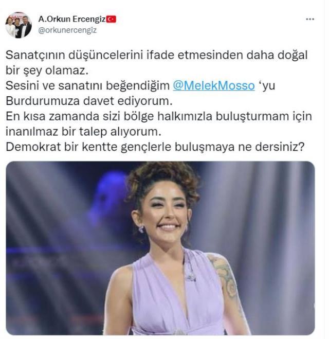 Isparta'da konseri iptal edilen Melek Mosso'ya Burdur'dan davet: İnanılmaz bir talep alıyorum Isparta'da konseri iptal edilen Melek Mosso'ya Burdur'dan davet: İnanılmaz bir talep alıyorum