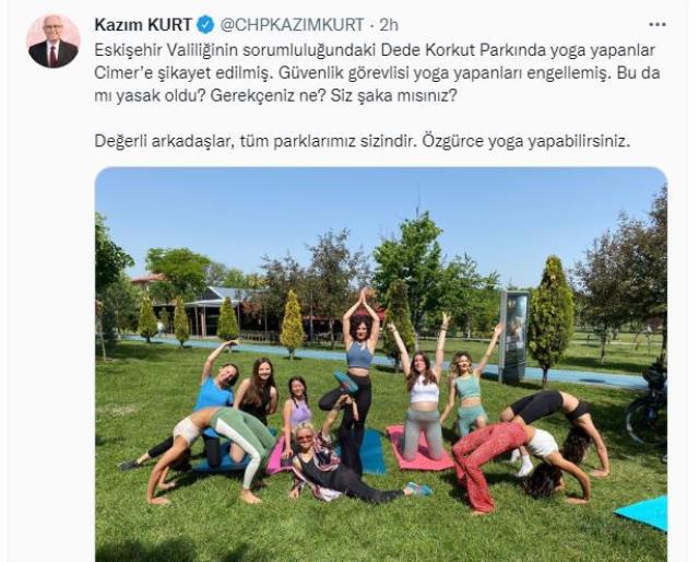 Eskişehir'de tartışma yaratan olay! Parkta yoga yapan kadınları CİMER'e şikayet ettiler Eskişehir'de tartışma yaratan olay! Parkta yoga yapan kadınları CİMER'e şikayet ettiler