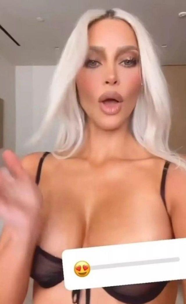 Canlı yayında inanılmaz kaza! Sadece sütyen giyen Kim Kardashian'ın göğüs uçları açıldı