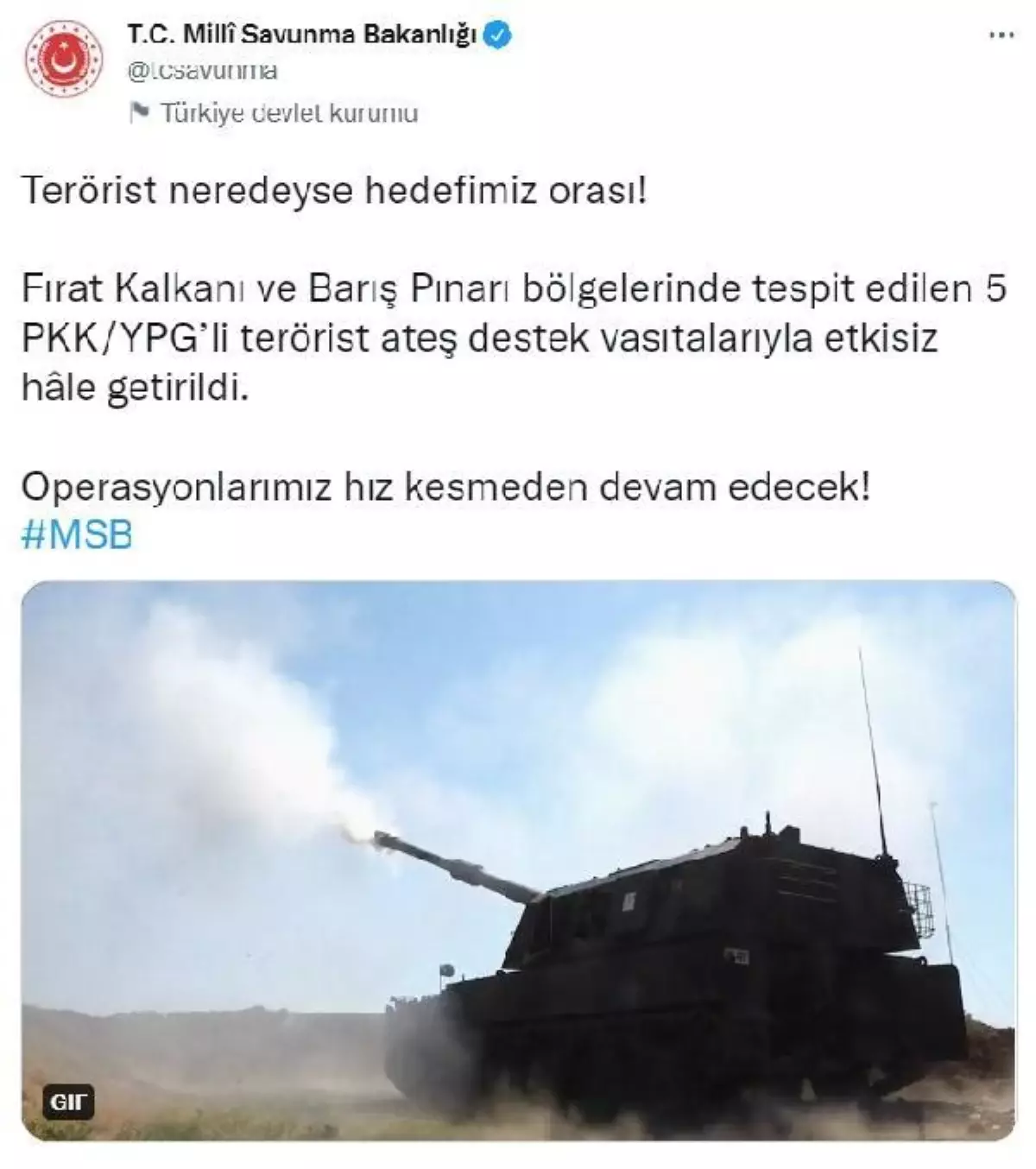 5 PKK/YPG'li terörist etkisiz hale getirildi