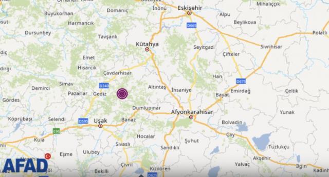 Kütahya'nın Gediz ilçesinde 4,2 büyüklüğünde deprem meydana geldi