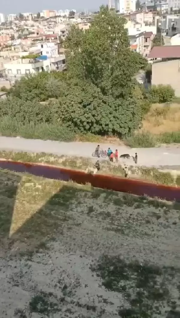 Mersin'de mahalleden geçen su kırmızı renge büründü! Yetkililer inceleme başlattı
