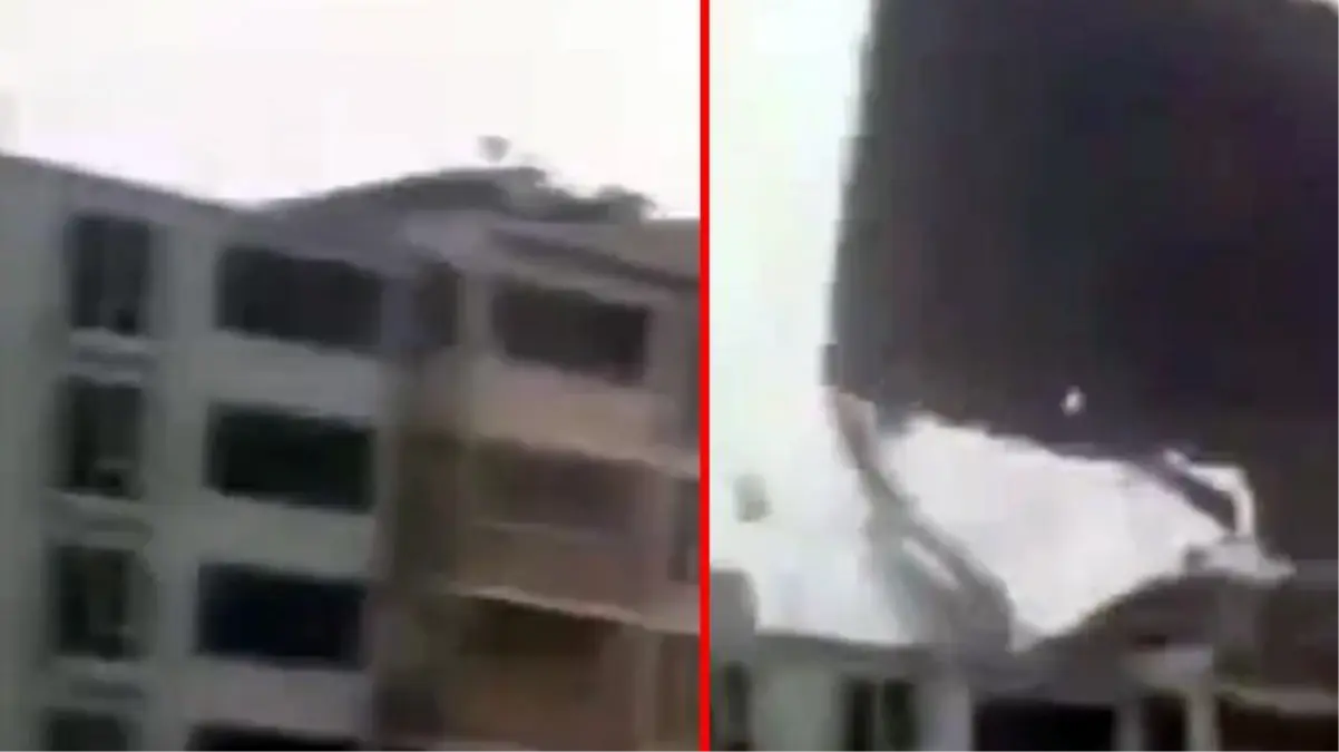 Kahramanmaraş'taki fırtına çatıyı uçurdu! O anları kaydeden kadının çığlıkları görüntülere yansıdı