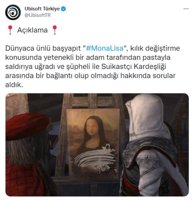 Saldırıya uğrayan Mona Lisa tablosuna Ubisoft Türkiye'den açıklama