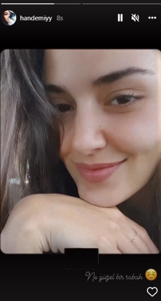 Güzel oyuncu Hande Erçel, makyajsız halini paylaştı