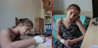 Doktor odası, sınav salonu oldu! Vücudunda yanıklar bulunan 14 yaşındaki Elif LGS'ye girdi