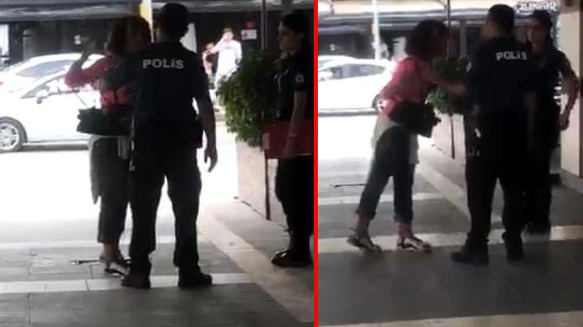 Telefonunun çalındığını öne süren kadın, kendisine yardımcı olmak isteyen polislere hakaretler savurdu