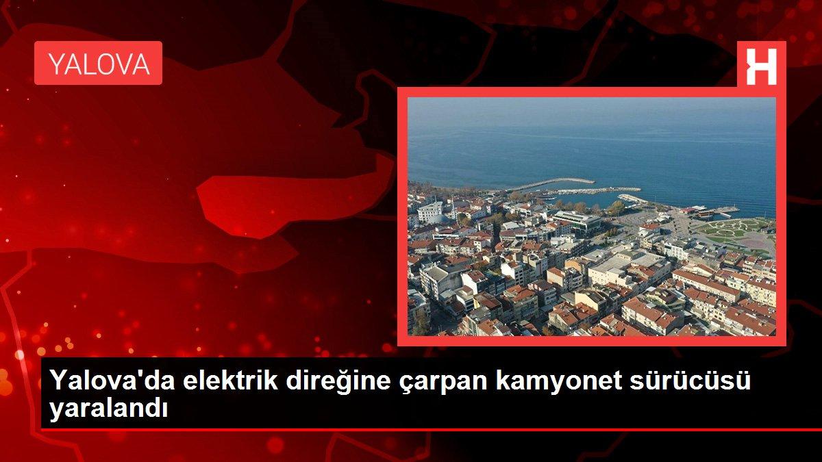 Yalova'da elektrik direğine çarpan kamyonet sürücüsü yaralandı
