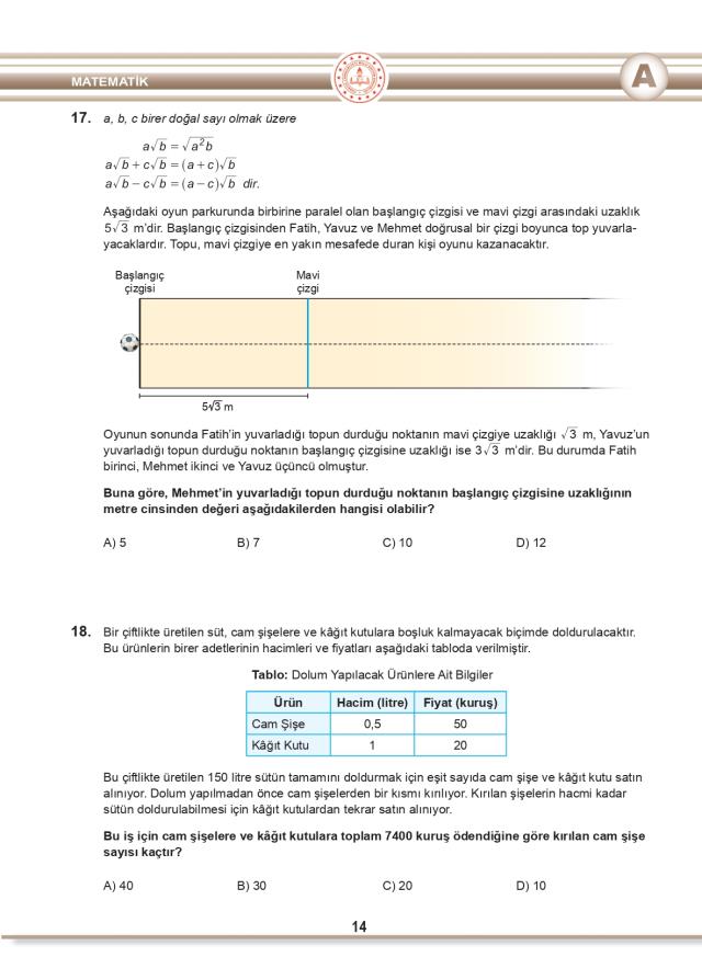 2022 LGS Matematik çözümleri: LGS Sayısal kitapçığı soru ve cevapları! (MEB) LGS Matematik soruları ve cevapları 2022