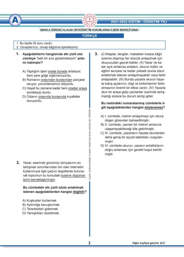 LGS soruları yayınlandı mı? MEB 2022 LGS soruları ve cevap anahtarı! LGS soruları yayınlandı mı? MEB 2022 LGS soruları ve cevap anahtarı!
