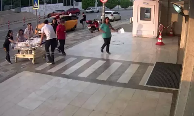 Takside doğum sırasında yaşanan telaş kamerada