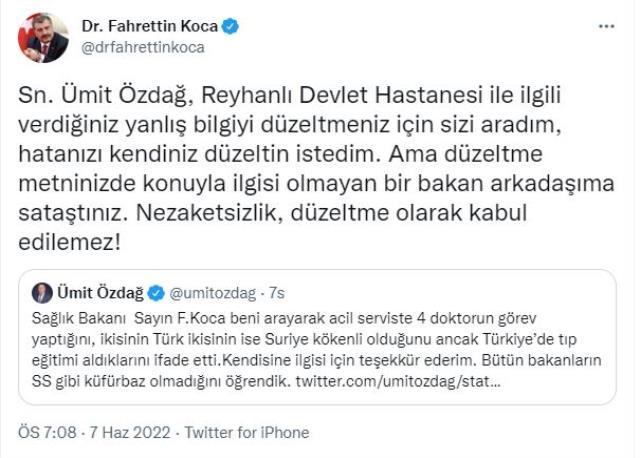 Bakan Koca'dan Ümit Özdağ'a çok sert Bakan Soylu tepkisi: Nezaketsizlik, düzeltme olarak kabul edilemez