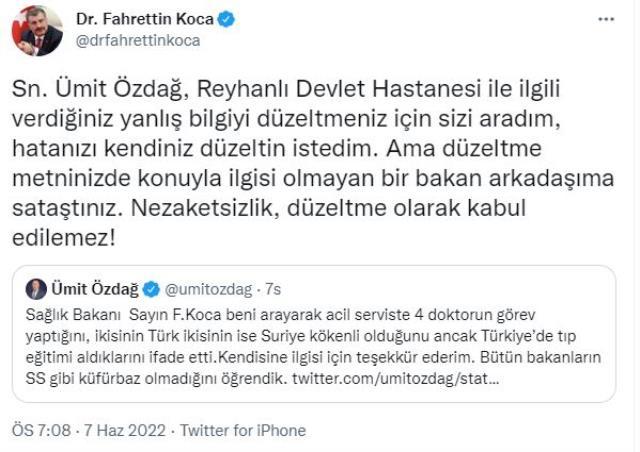 Bakan Koca'dan Ümit Özdağ'a çok sert Bakan Soylu tepkisi: Nezaketsizlik, düzeltme olarak kabul edilemez