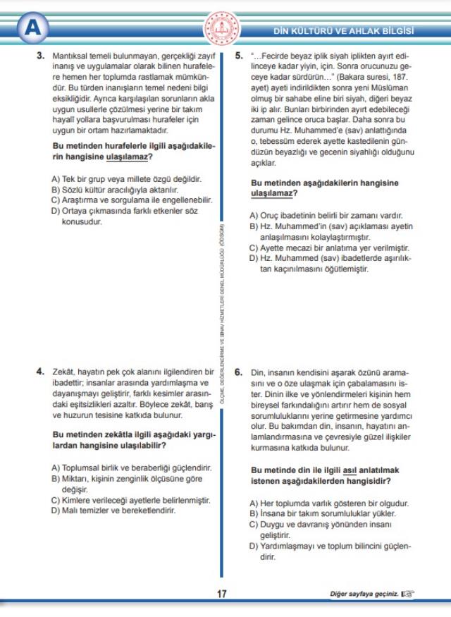 LGS 2022 Tarih, Din Kültürü, İngilizce soru ve cevapları! MEB 2022 LGS Tarih, Din Kültürü, İngilizce (Sözel) soruları ve cevapları nedir?