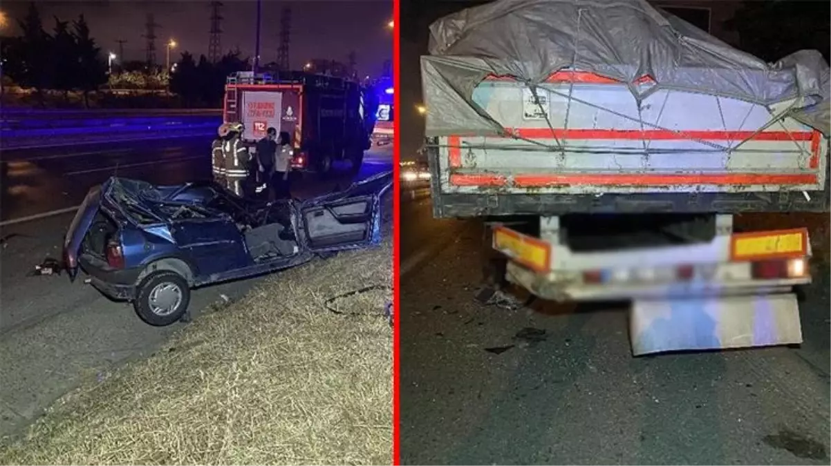 TEM'de feci kaza! Tıra arkadan çarpan araçta 1 kişi öldü, 1 kişi yaralandı