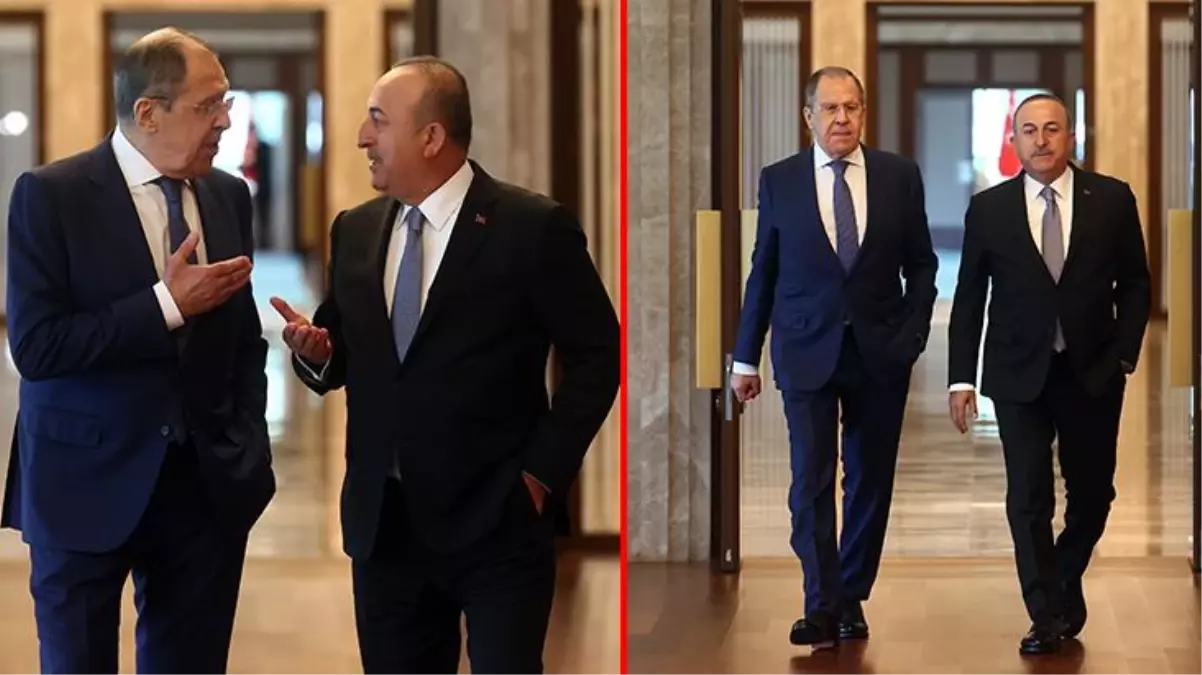Bakan Çavuşoğlu ve Lavrov görüşmesine damga vuran anlar! Beden dilinde yarıştılar