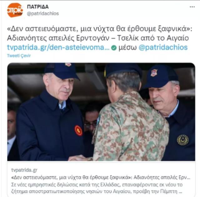 Erdoğan'ın tatbikata damga vuran 'Şaka yapmıyorum, felaket olur' resti Yunan basınını panikletti