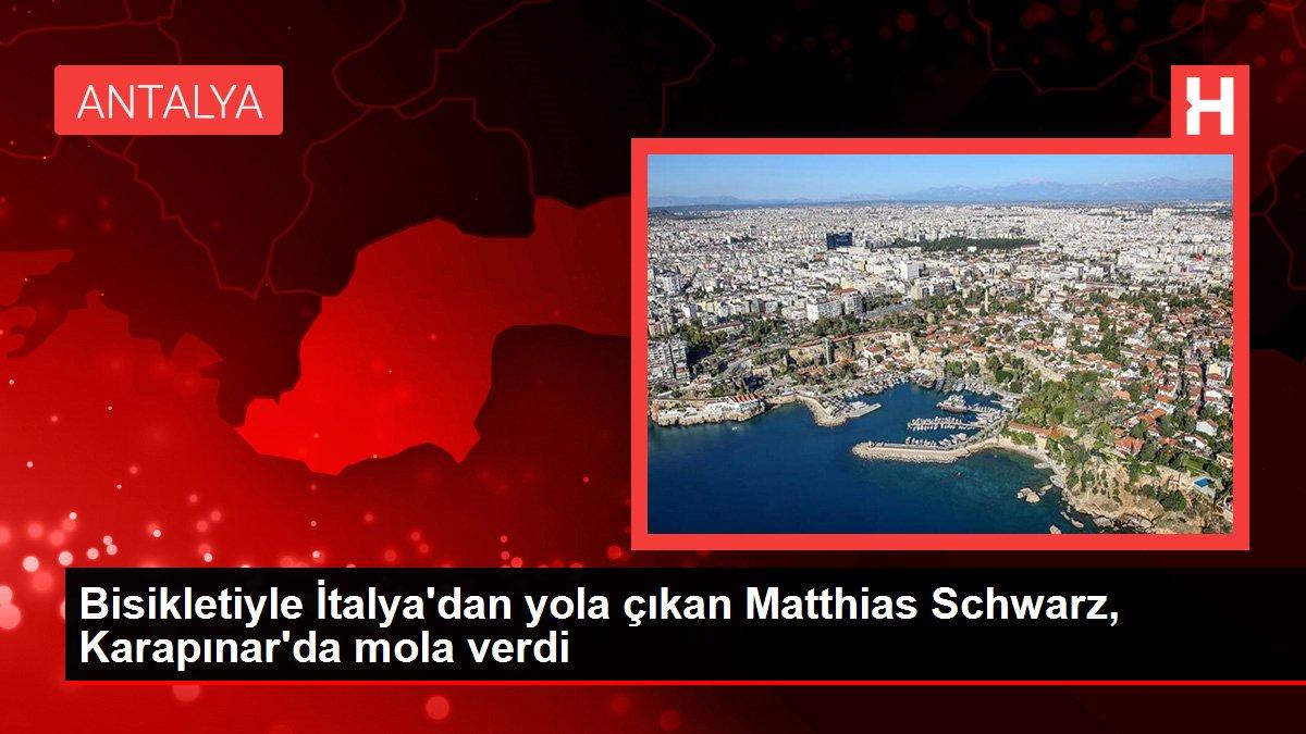 Bisikletiyle İtalya'dan yola çıkan Matthias Schwarz, Karapınar'da mola verdi
