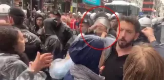 Kadıköy'deki terör örgütü elebaşı Öcalan'a destek yürüyüşünde ortalık karıştı! HDP'li vekil polise yumruk attı
