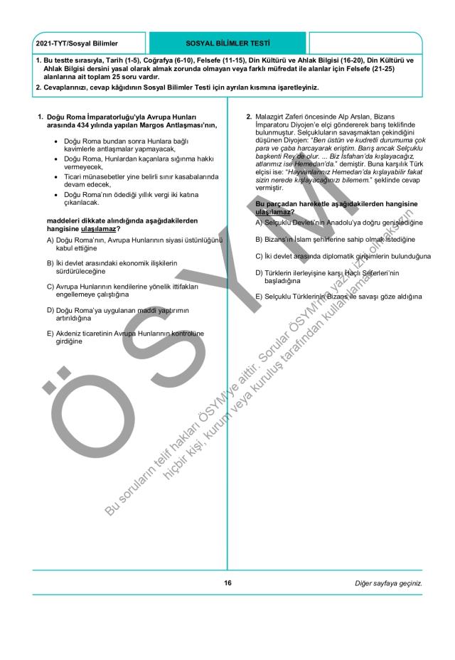 2021 TYT soruları PDF: 2021 TYT soruları ve cevapları!