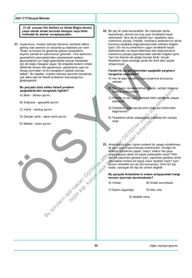 2021 TYT soruları PDF: 2021 TYT soruları ve cevapları!