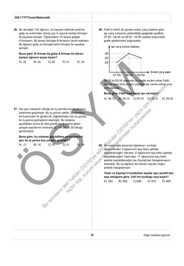 2021 TYT soruları PDF: 2021 TYT soruları ve cevapları!