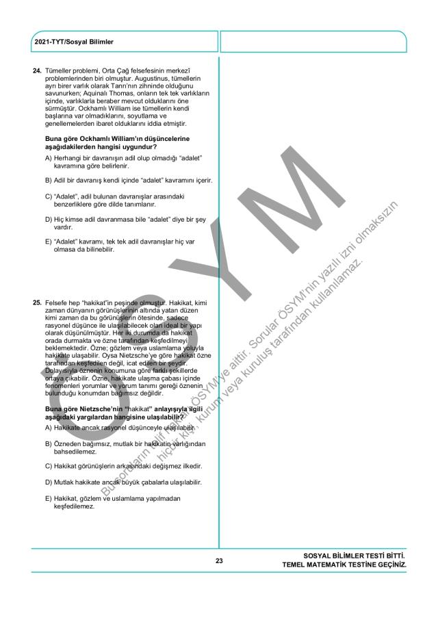 2021 TYT soruları PDF: 2021 TYT soruları ve cevapları!