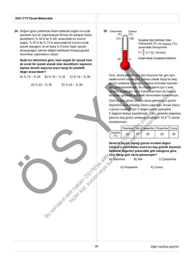 2021 TYT soruları PDF: 2021 TYT soruları ve cevapları!