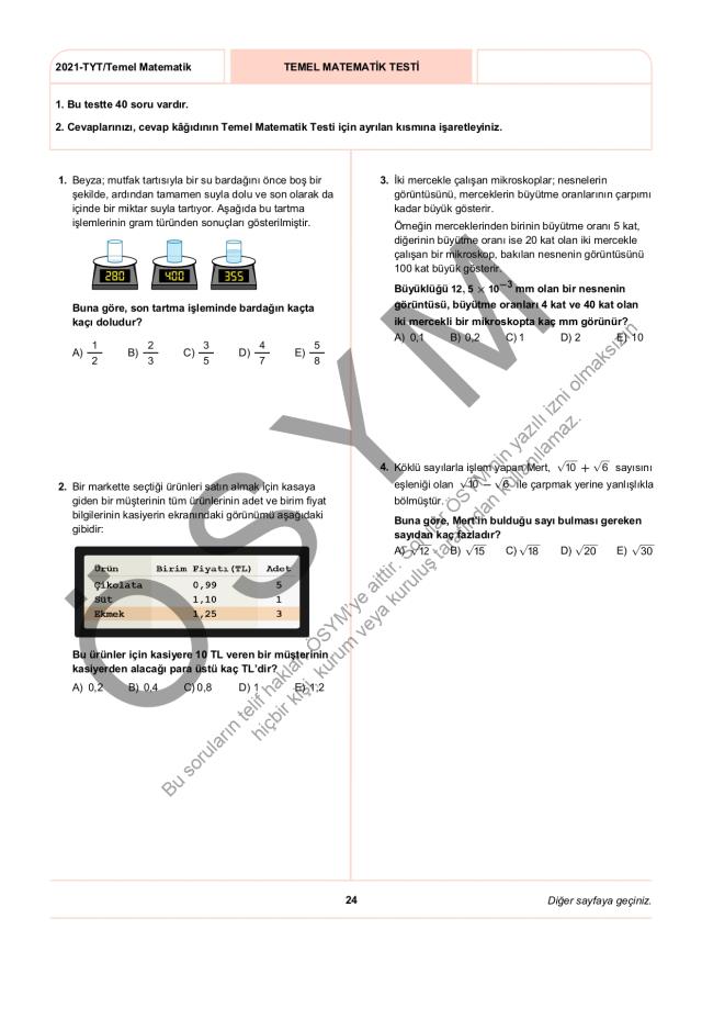 2021 TYT soruları PDF: 2021 TYT soruları ve cevapları!