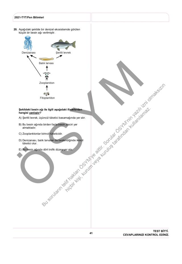 2021 TYT soruları PDF: 2021 TYT soruları ve cevapları!