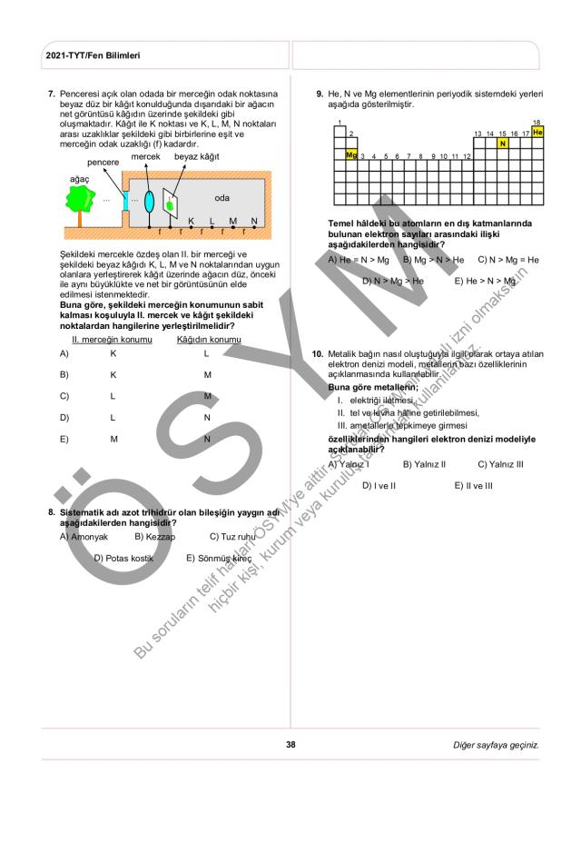 2021 TYT soruları PDF: 2021 TYT soruları ve cevapları!