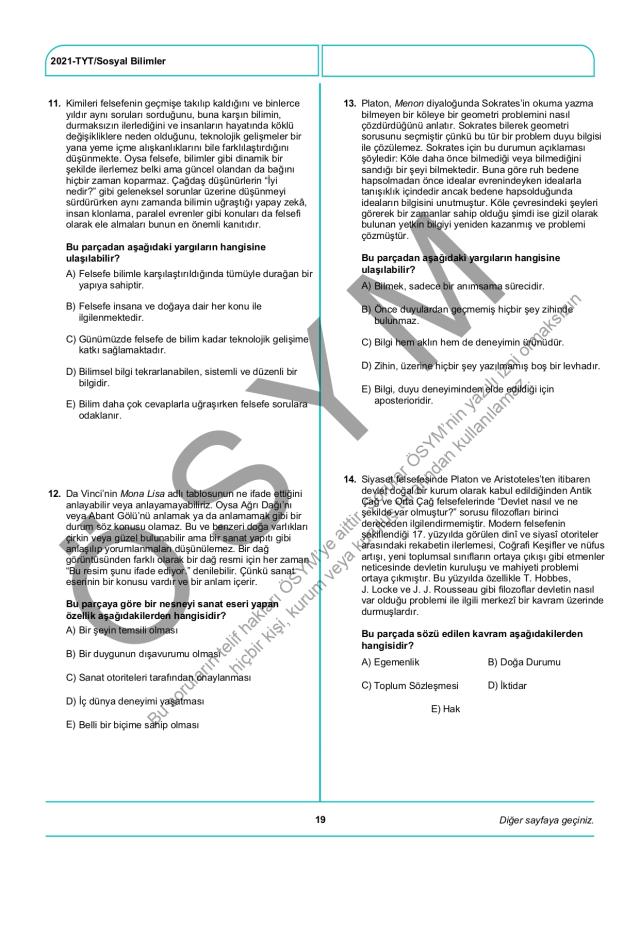 2021 TYT soruları PDF: 2021 TYT soruları ve cevapları!