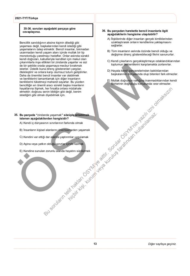 2021 TYT soruları PDF: 2021 TYT soruları ve cevapları!