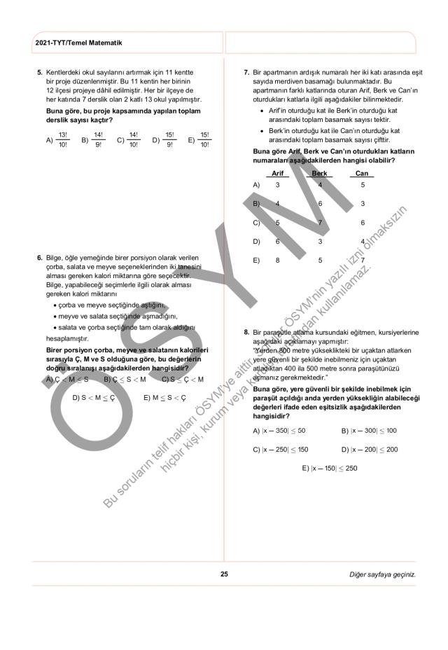 2021 TYT soruları PDF: 2021 TYT soruları ve cevapları!