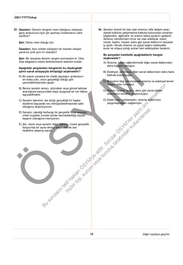 2021 TYT soruları PDF: 2021 TYT soruları ve cevapları!