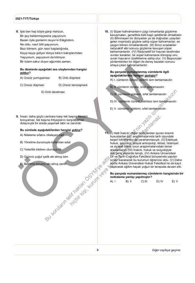 2021 TYT soruları PDF: 2021 TYT soruları ve cevapları!