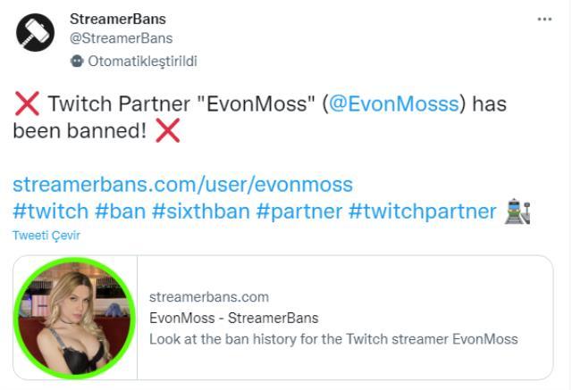 Twitch yayıncısı Evonmoss süresiz olarak banlandı! İşte banlanma sebebi! Twitch yayıncısı Evonmoss süresiz olarak banlandı! İşte banlanma sebebi!