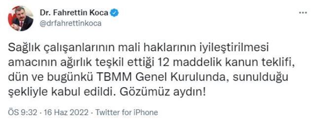 Son Dakika: Sağlık çalışanlarının ek ödemelerinde ve emekli maaşlarında iyileştirmeler içeren kanun teklifi Meclis'te kabul edildi