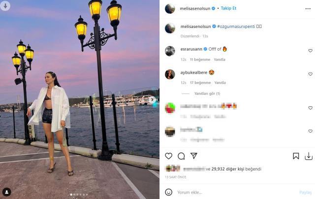 Oyuncu Melisa Şenolsun'dan ilginç sansür! Göğüs ucunu emojiyle kapattı