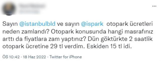 İSPARK otopark ücretlerine yüzde 100'den fazla zam yaptı! Vatandaş isyan ediyor İSPARK otopark ücretlerine yüzde 100'den fazla zam yaptı! Vatandaş isyan ediyor