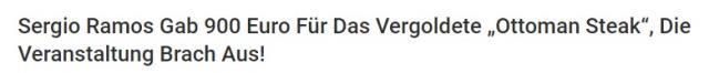 Ramos ve eşinin yediği 'Osmanlı Bifteği' olay oldu! Tek parçası 16 bin TL