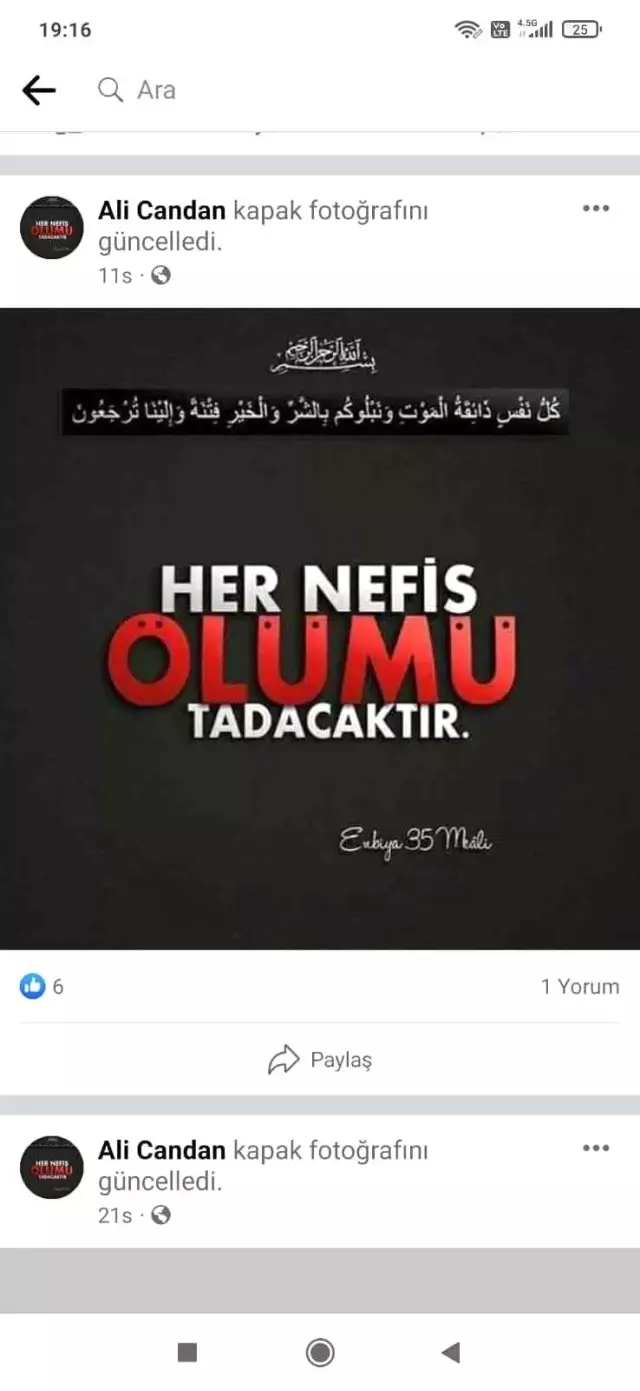 Göçükte ölen işçiden 'Her nefis ölümü tadacaktır' paylaşımı