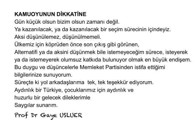 Memleket Partisi'ndeki istifa dalgasının ardından olağanüstü kurultay kararı alındı
